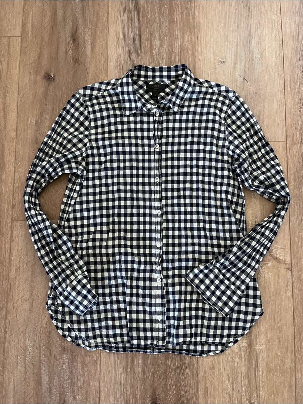 J. Crew Gingham Crinkle Boy Shirt